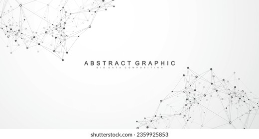 Plantilla de diseño de banner de conexión de red global. Encabezando la comunicación de redes sociales en el concepto de negocios global. Gran visualización de datos. Tecnología de Internet. Ilustración del vector