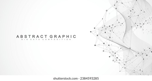 Global network connection banner design template. Header social network communication in the global business concept. Big data visualization. Internet technology.