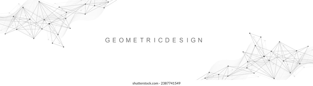 Global network connection banner design template. Header social network communication in the global business concept. Big data visualization. Internet technology.