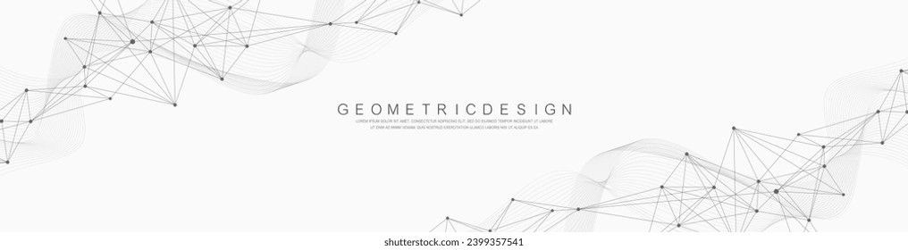 Global network connection banner design template. Header social network communication in the global business concept. Big data visualization. Internet technology.