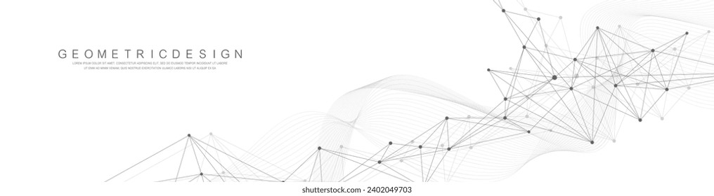 Global network connection banner design template. Header social network communication in the global business concept. Big data visualization. Internet