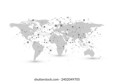 Global network connection banner design template. Header social network communication in the global business concept. Big data visualization. Internet