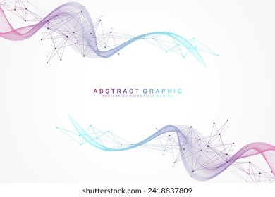 Global network connection banner design template. Header social network communication in the global business concept. Big data visualization. Internet technology.