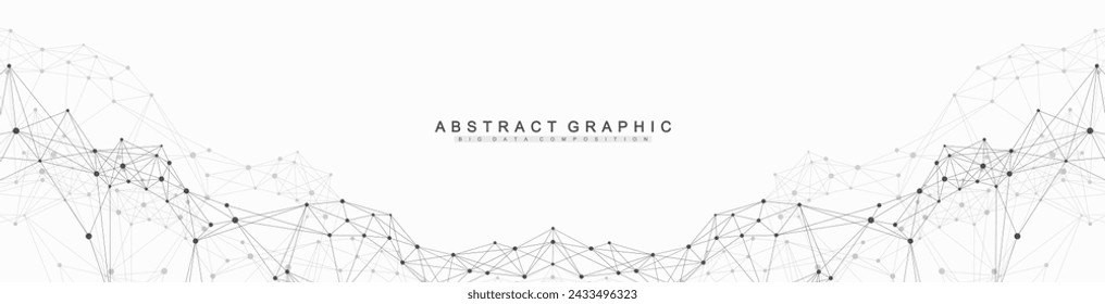 Global network connection banner design template. Header social network communication in the global business concept. Big data visualization. Internet technology.
