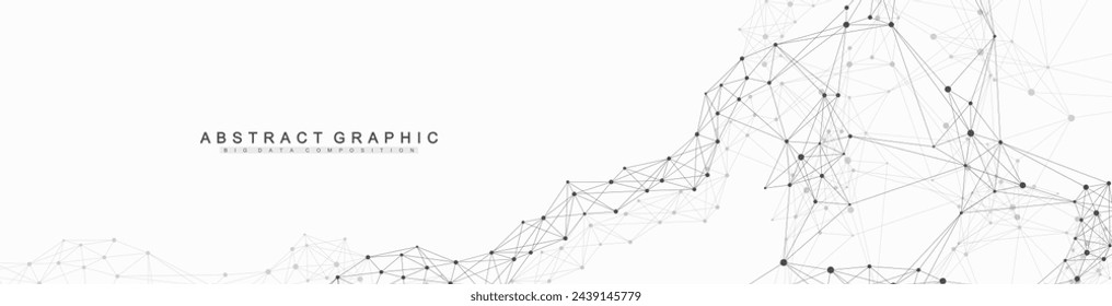Global network connection banner design template. Header social network communication in the global business concept. Big data visualization. Internet technology.