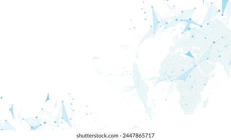 Plantilla de diseño de Anuncio de conexión de red global. Encabezamiento de la comunicación de redes sociales en el concepto de negocio global. Visualización de macrodatos. Tecnología de Internet.