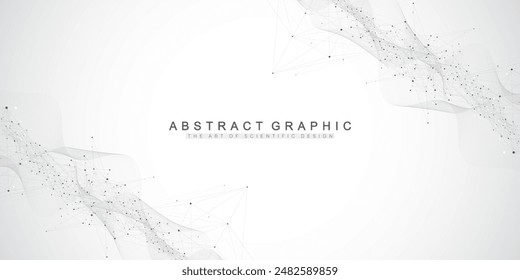 Global network connection banner design template. Header social network communication in the global business concept. Big data visualization. Internet technology.