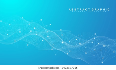 Vorlage zum Entwurf des Banners für globale Netzwerkverbindungen. Header Social Network Kommunikation im globalen Geschäftskonzept. Visualisierung von Big Data. Internet-Technologie.