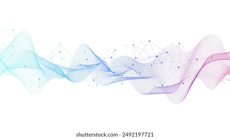 Global network connection banner design template. Header social network communication in the global business concept. Big data visualization. Internet technology.