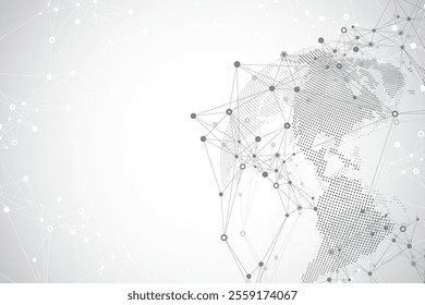 Global network connection banner design template. Header social network communication in the global business concept. Big data visualization. Internet technology.