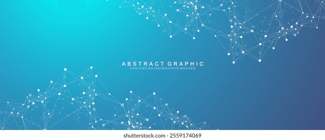 Global network connection banner design template. Header social network communication in the global business concept. Big data visualization. Internet technology.