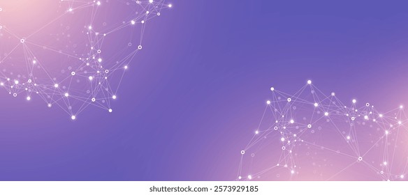 Global network connection banner design template idea. Header social network communication in the global business concept. Internet technology. Big data visualization. Vector illustration