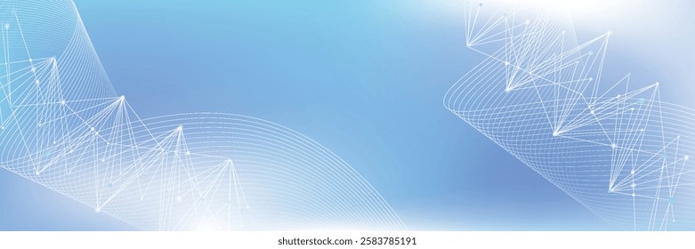 Global network connection banner design template. Header social network communication in the global business concept. Big data visualization. Internet