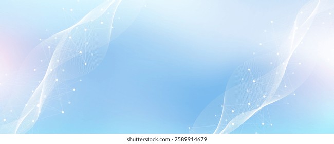Global network connection banner design template. Big data visualization idea. Header social network communication in the global business concept. Internet technology. Vector illustration