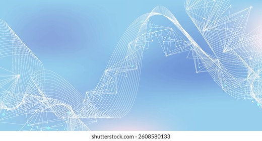 Global network connection banner design template. Header social network communication in the global business concept. Big data visualization.