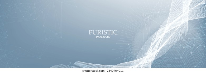 Global network connection banner design template. Social network communication header in global business concept. Big data visualization. Internet technology.