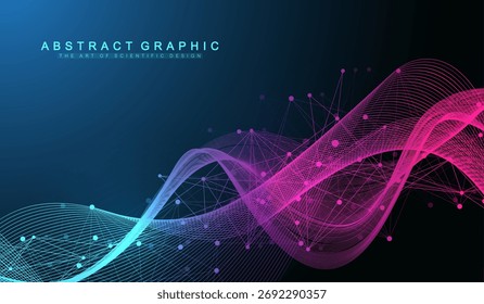 Modelo de design de banner de conexão de rede global. Cabeçalho de comunicação de rede social no conceito de negócio global. Visualização de Big Data. Tecnologia da Internet.