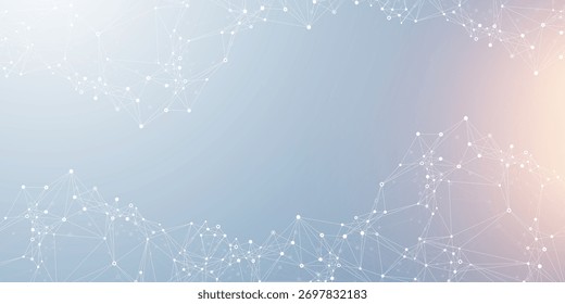 Entwurfsvorlage für globale Netzwerkverbindungsbanner. Header soziale Netzwerkkommunikation im globalen Geschäftskonzept. Visualisierung großer Datenmengen. Internet-Technologie.