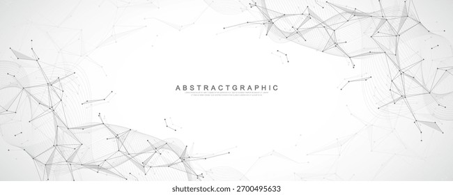 Global network connection banner design template. Header social network communication in the global business concept. Big data visualization. Internet technology