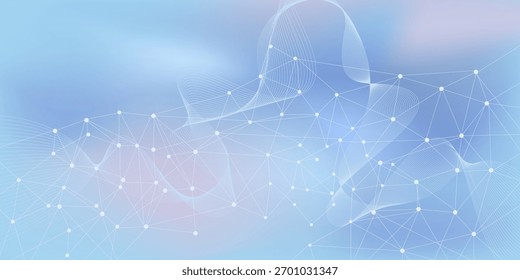Global network connection banner design template. Header social network communication in the global business concept. Big data visualization. Internet technology.