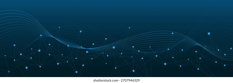 Diseño de Anuncio de conexión de red global con forma poligonal. Comunicación social y visualización de big data. Adecuado para la tecnología digital y la ciencia de fondo. Ilustración vectorial