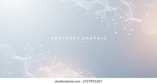 Plantilla de diseño de Anuncio de conexión de red global. Encabezamiento de la comunicación en redes sociales en el concepto de negocio global. Visualización de Big Data. Tecnología de Internet