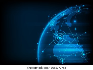 Global network connection .Best Internet Concept . World map point and line composition concept of global business. Vector Illustration