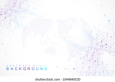 Global network connection. Network and big data visualization background. Global business. Vector Illustration