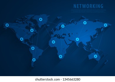 Global network connection blue background, vector, illustration, eps file
