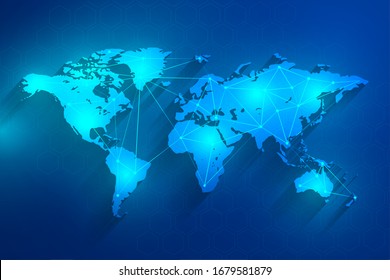 Global network connection blue background, vector, illustration, eps file