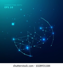 Global network connection with business concept and world map line, vector illustrator