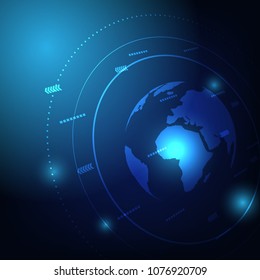 
Global network connection with business concept and world map, vector illustrator
