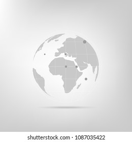 Global network connection with business concept and world map, vector 
