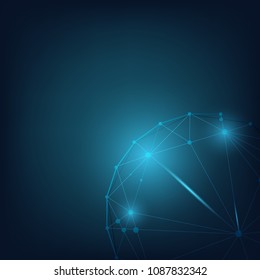 Global network connection with business concept and world map, vector illustrator