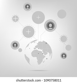 Global network connection with business concept and world map, vector illustrator