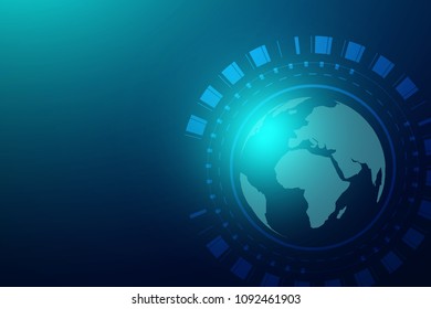 Global network connection with business concept and world map, vector illustrator