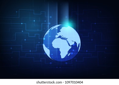 Global network connection with business concept and world map, vector illustrator