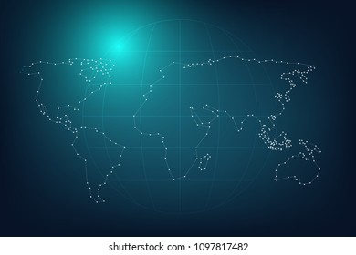 Global network connection with business concept and world map, vector illustrator