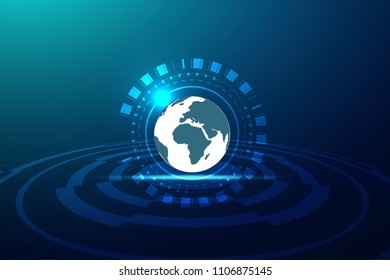 Global network connection with business concept and world map, vector illustrator