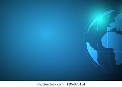 Global network connection with business concept and world map, vector illustrator