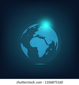 Global network connection with business concept and world map, vector illustrator