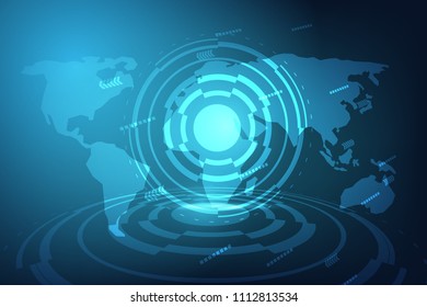 Global network connection with business concept and world map, vector illustrator