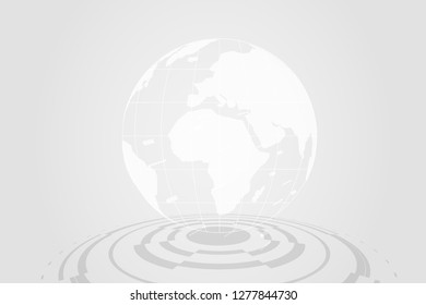 Global network connection with business concept and world map line, vector illustrator