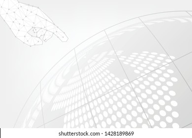 Global network connection with business concept and world map line, vector illustrator