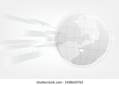 Global network connection with business concept and world map line, vector illustrator