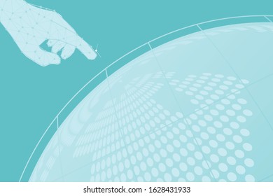 Global network connection with business concept and world map line, vector illustrator
