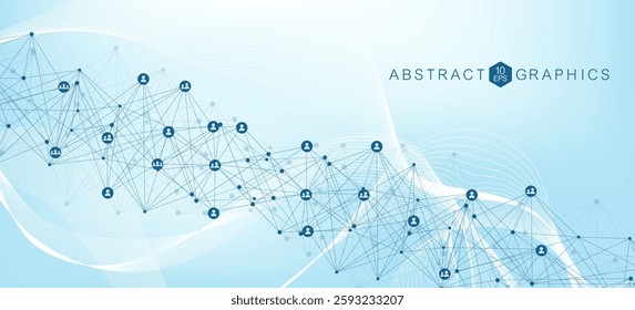 Global network connection. Global business. Social network communication. Internet technology. Vector illustration