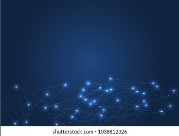 Global network connection concept. Abstract dots lines connecting online of business global. Vector illustration background.