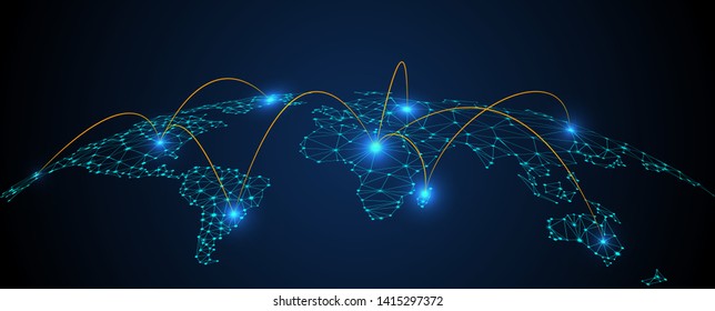 Global network connection concept, abstract concept earth