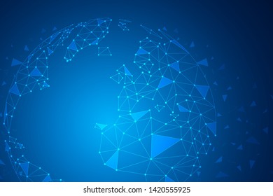 Global network connection concept, Abstract  globe map technology